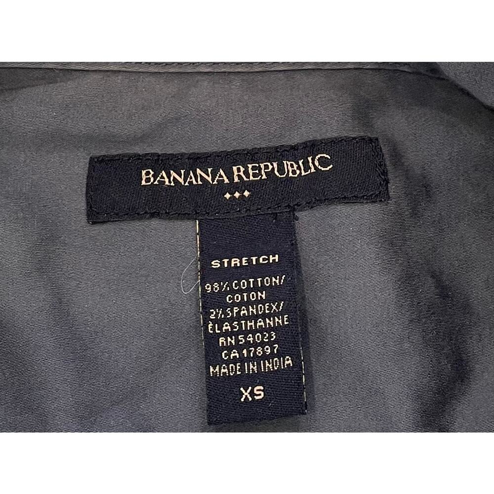 Banana Republic Gray/Blue Short Sleeve V-Neck Wrap Top, Minimalist, Y2K, Size XS - Picture 8 of 13